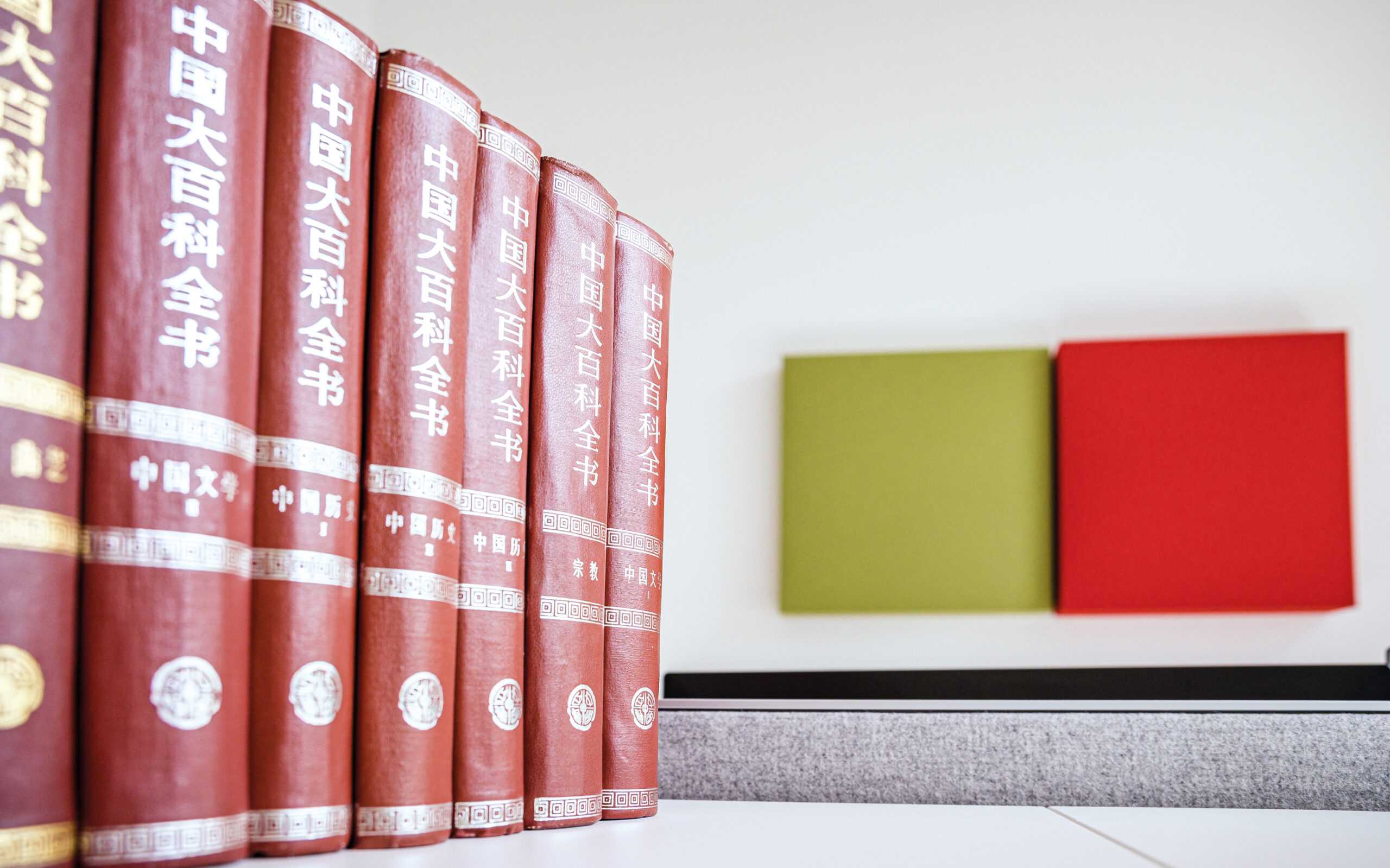 Symbolbild: Chinesische Lexika in Wolfgang Wieses Büro.