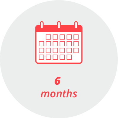 Pictogram "6 months": a calendar page